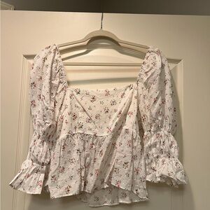 Molly Green White Off the Shoulder Puff Sleeve Blouse